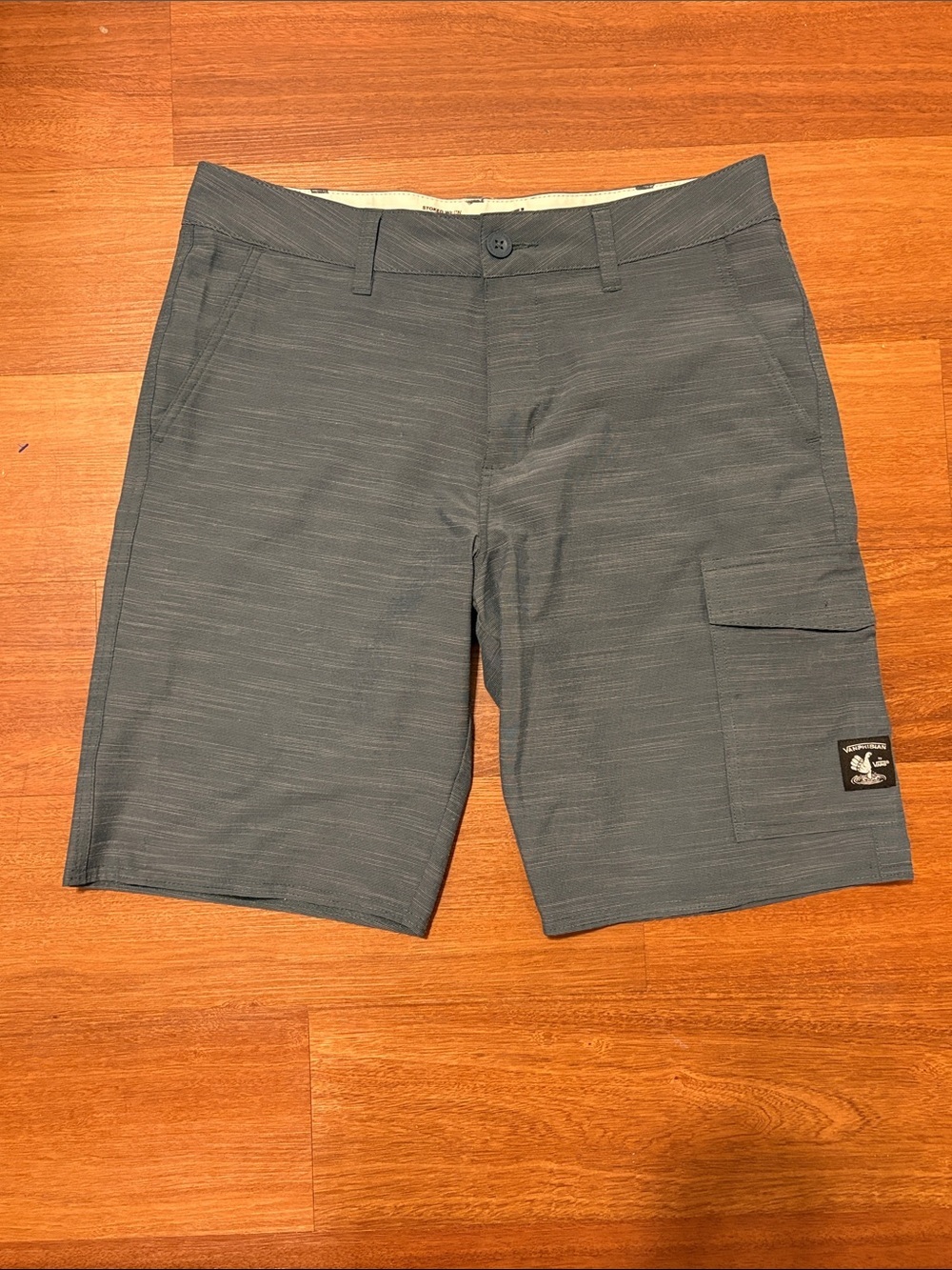Vans Vanphibian Amphibian Shorts Mens 32 Gray Hybrid Swim Cargo Board Shorts